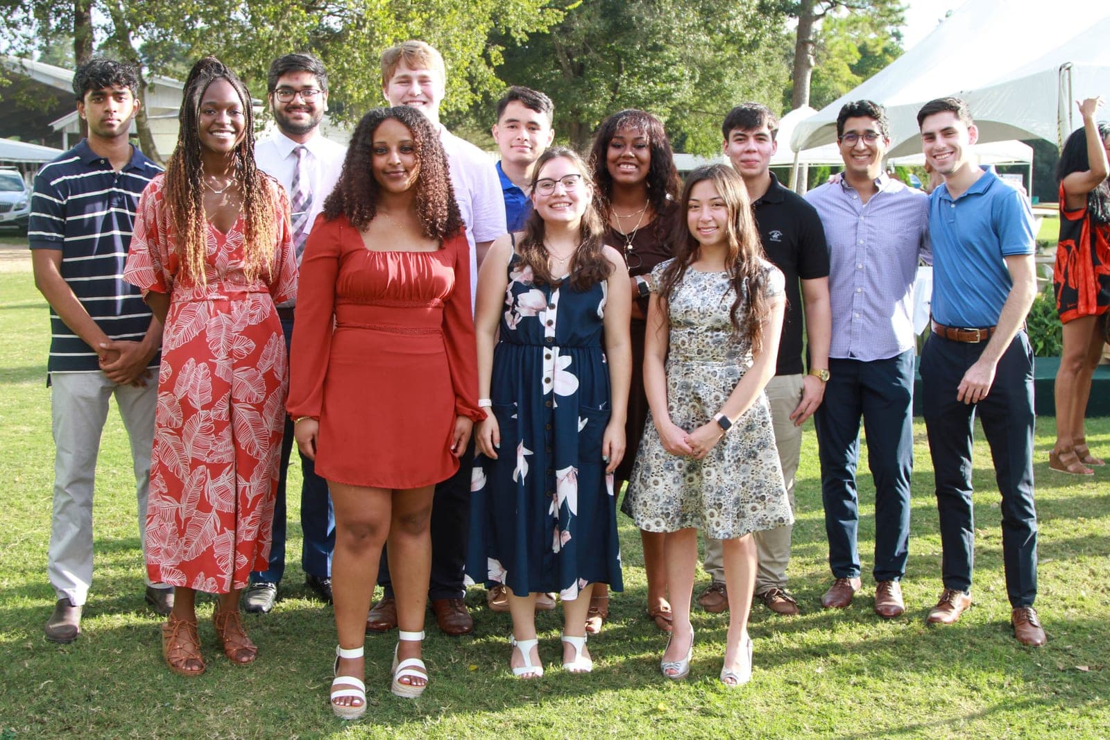 Atlas Scholars on the lawn at a past Sunday for Scholars at the Houston Polo Club